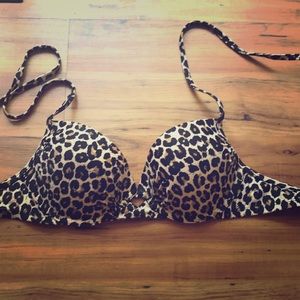 Leopard Print Bathing Suit Top